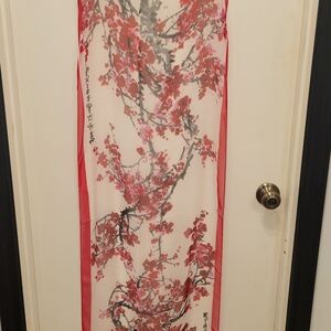 100% Silk Floral Cherry Blossom Scarf